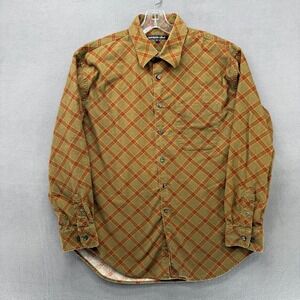 Northern Isles Mens Plaid Corduroy Long Sleeve Button Up Shirt Size Large